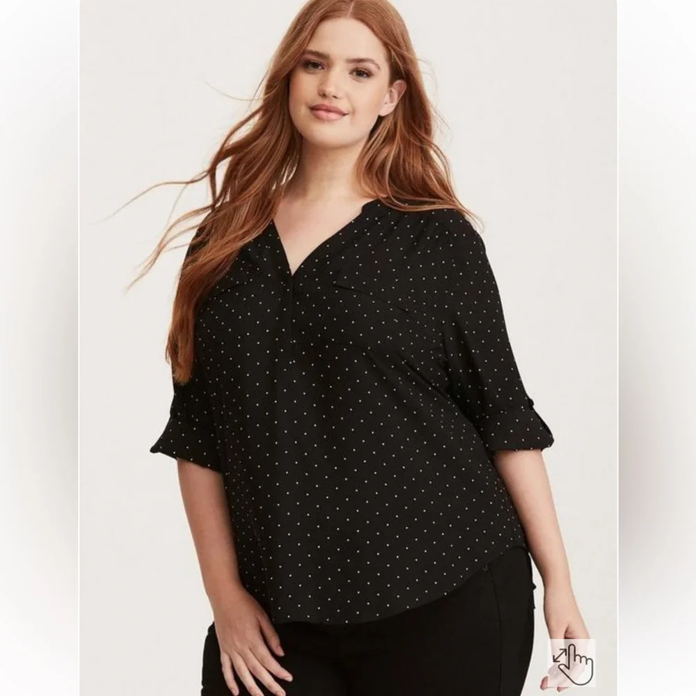 Harper Georgette Pullover 3/4 Sleeve Blouse - Picture 2 of 10
